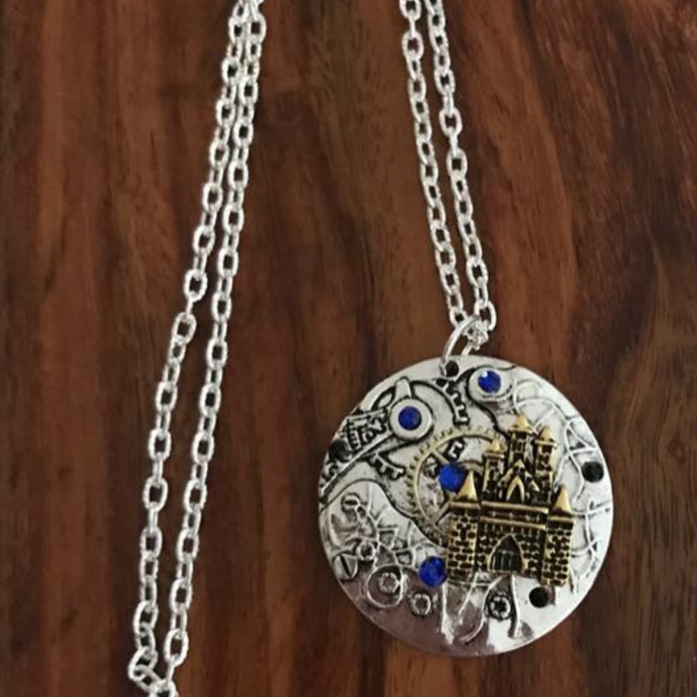 Steampunk Crystal Castle Necklace